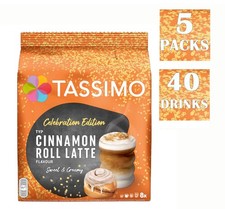 Tassimo Coffee Pods Cinnamon Roll Latte 5 Packs (40 Drinks)