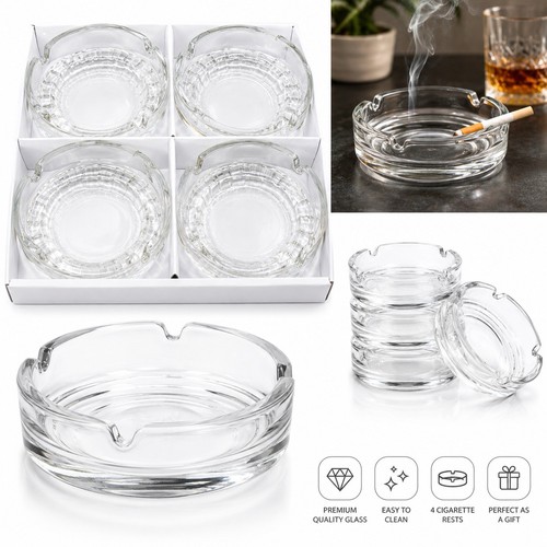 Glass ashtray stackable - 4,