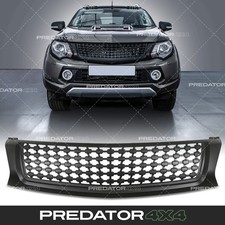 BLACK FRONT BADGELESS DE BADGED GRILLE GRILL FOR MITSUBISHI L200 TRITON 15-18