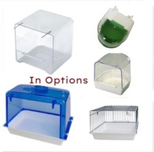 Bird Cage Bath for Finch, Canary, Budgie In Options- Hooks on External