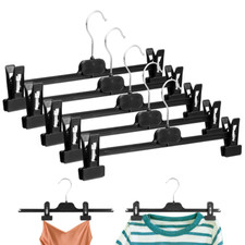 5-60 x Plastic 36cm Adjustable Clip Hangers Cloth Coat Skirt Trouser Organiser
