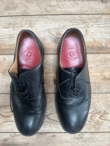 Black leather grenson shoes - black,