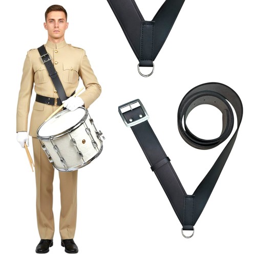 Premium black leather marching - leather,