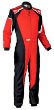 OMP KS-3 Kart Suit  Lightweight, Red/Black - Adult Size 54 (177 - 187cm) Karting