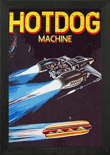 Hot dog machine - space, framed