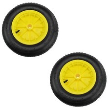 2 Yellow 14" Pneumatic Sack Truck Wheelbarrow Tyres Trolley Wheel Cart Wheels
