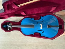 Student 3/4 Size Cello by Gear4music, Blue -Product Ref: 72880 