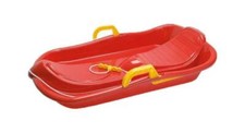Red sledge with - sledge, by