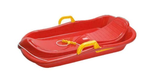 Red sledge with brakes - red,