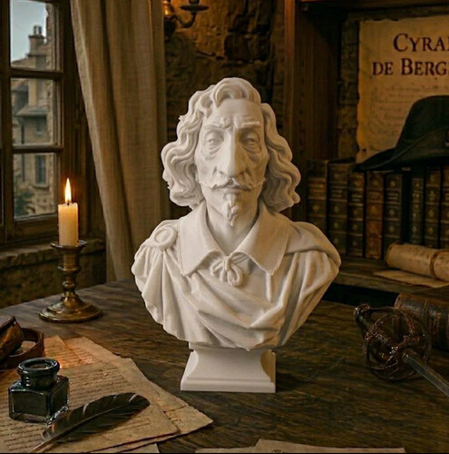 Cyrano bergerac bust statue - cyrano, de