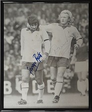 George Best Denis Law Hand Signed Framed b/w Photo Autograph COA