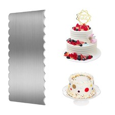 1 Pcs Double Sided Cake Smoother, Metal Scraper Stainless Steel Leveler Suitable