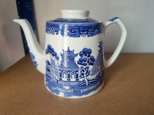Blue white transfer ware - &,