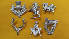Glengarry Cap Hat Badges Chrome Finish/Balmoral Cap Badges Metal/Highlander Caps