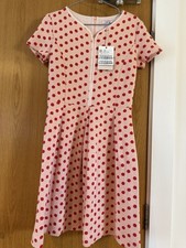I BLUES Max Mara BNWT Wedding Races Party Dress UK 12 Peachy Pink Polka dot spot