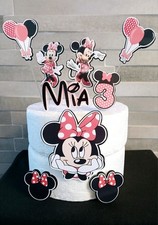 personalised Minnie Mouse inspired  Cake Topper Set 
