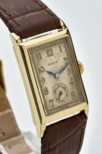Rolex Prince Elegant 9K Gold, 1937 Vintage Tank Watch, Serviced