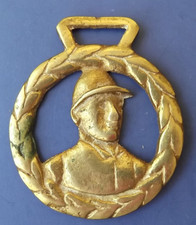 English Brass Horse Harness Medallion - Jockey
