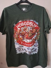 OFFICIAL WYCHWOOD BREWERY HOBGOBLIN 'IT'S CHRISTMAS' T-SHIRT - GREEN, SIZE LARGE