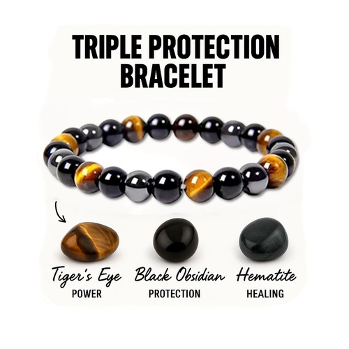 Triple protection bracelet 8mm - bracelet,