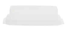 New Plastic Textured Clear/White Butter Dish 2x3x7