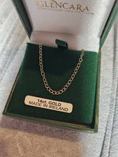 14ct 585 Yellow Gold Cable Chain 16" Necklace