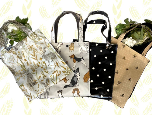 Canvas oilcloth lunch tote - tote, bag