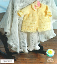 BABY SHAWL & CARDIGAN CROCHET PATTERN DK & 4-PLY OPTIONS 14" - 18"