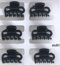 6 Black 2.5 Cm Mini Small Hair