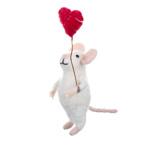 Joe felt white mouse - white, shoeless