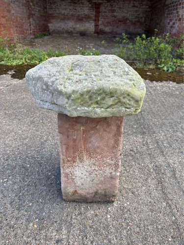 Antique staddle stone mushroom - stone,