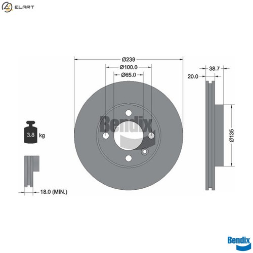 Brake disc bds1170 for vw - brake,