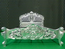 UK STOCK Silver French furniture ROCOCO BED Double or King  louis antique style