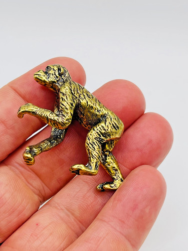 Solid brass monkey ape chimp - solid,