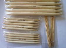 BAMBOO knitting needles DP double pointed set of 5 length 10 to 20cm 2 to 12mm