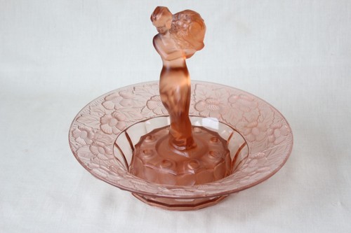 Art deco pink glass - art, czech