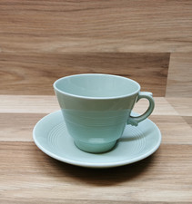 Woods Ware Beryl Larger Breakfast Cup & Saucer- Vintage Utility Ware