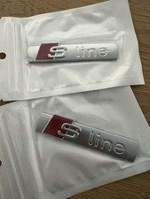 2 X Audi S Line Emblem For Driver And Passenger Side Wing As A Pair