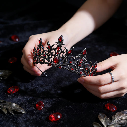 Gothic flower crown tiara red - gothic,