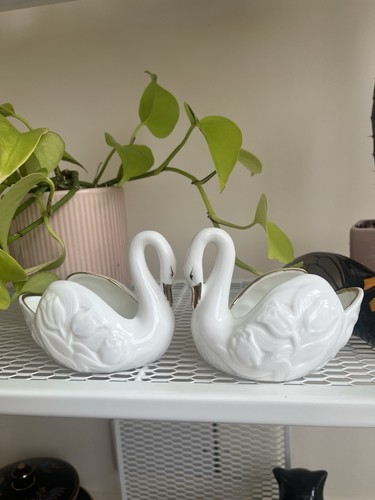 Pair white vintage floral - pair,