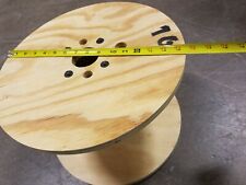 15 1/2 X 16 1/2 inch wood cable reel wooden wire spool holds 500 feet of 1/0 awg