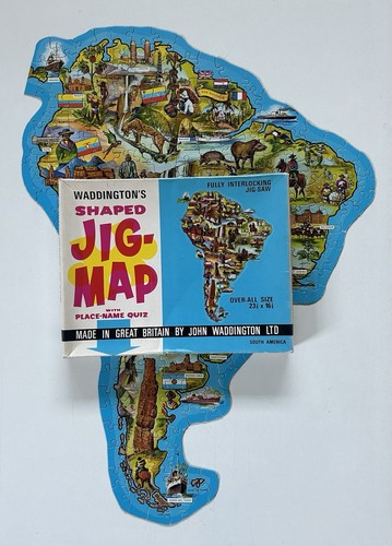 Vintage south america jig map - vintage,