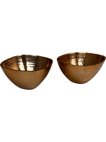 Plated copper bowls set 2 - copper,