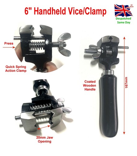 Hand held vice wooden handle - hand,