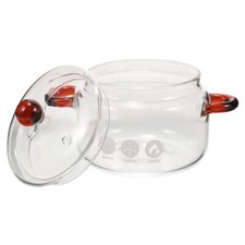 Double-eared Glass Pot Small Saucepan with Lid Cooking Cookware Stockpot