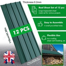 12 PCS Corrugated Roof Sheets Profile Galvanized Metal Roofing Green Panel