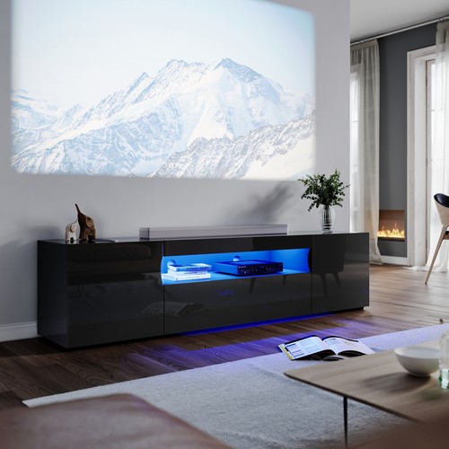Black 200cm high gloss - black,