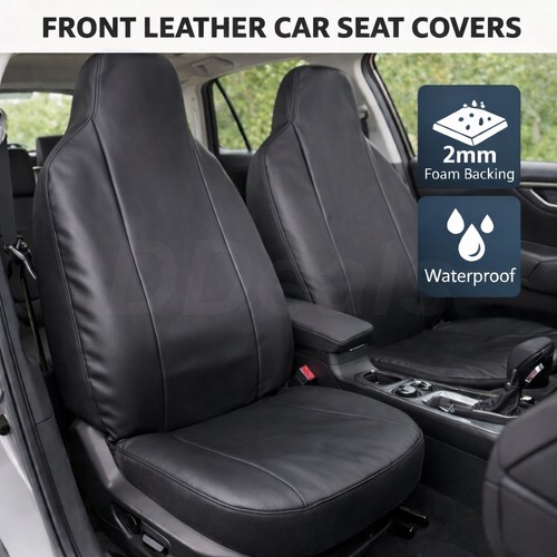 Front car seat covers leather - front,