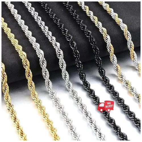 Twisted rope chain necklace - rope,