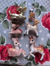 Vintage Lot 6 Ceramic Deer